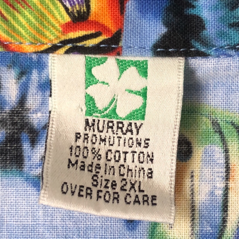 Murray Productions Blue Aquarium Short Sleeve Button Down Shirt size 2X - Picture 4 of 7